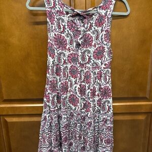 American Eagle Outfitters Pink and White Paisley Mini Dress